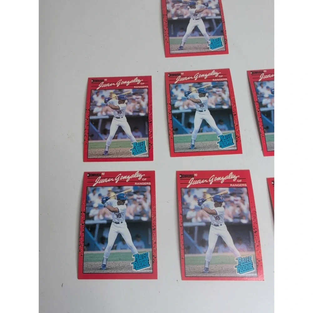 Lot Of 7 Juan Gonzalez 1990 Donruss Baseball Cards Reverse Negative & Normal
